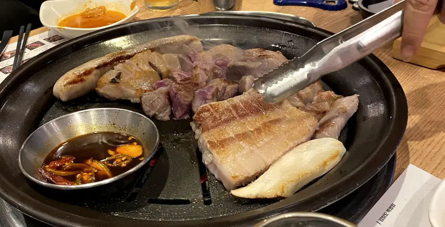 Grilled pork belly