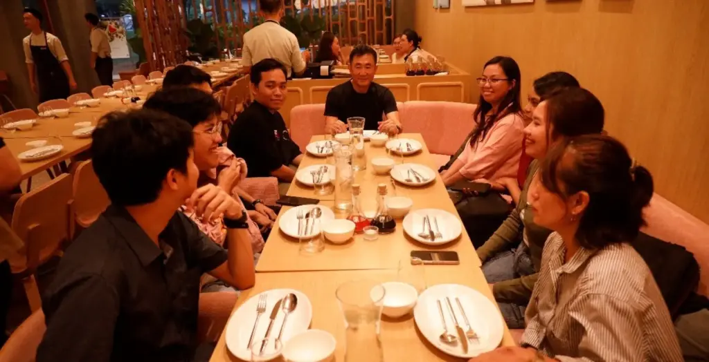 Division dinner with the CEO. Photo taken by Javi, The division head.