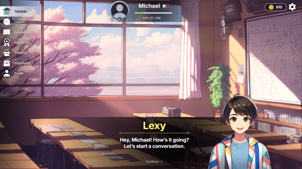 A screenshot of the home page of Lexy where users can chat with the A.I.