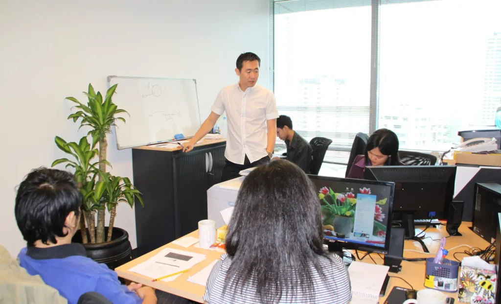 CEO giving a presentation in our old office